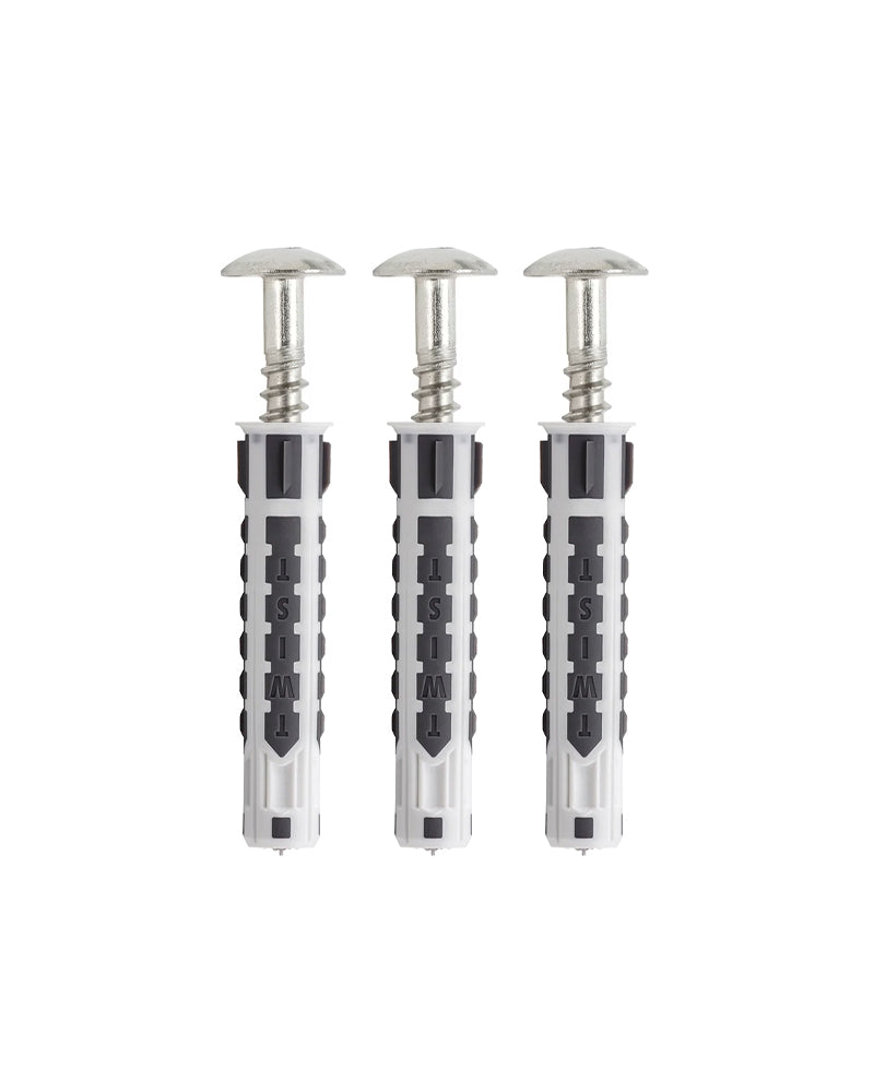 Metallskruer + rawlplugs 3 stk.
